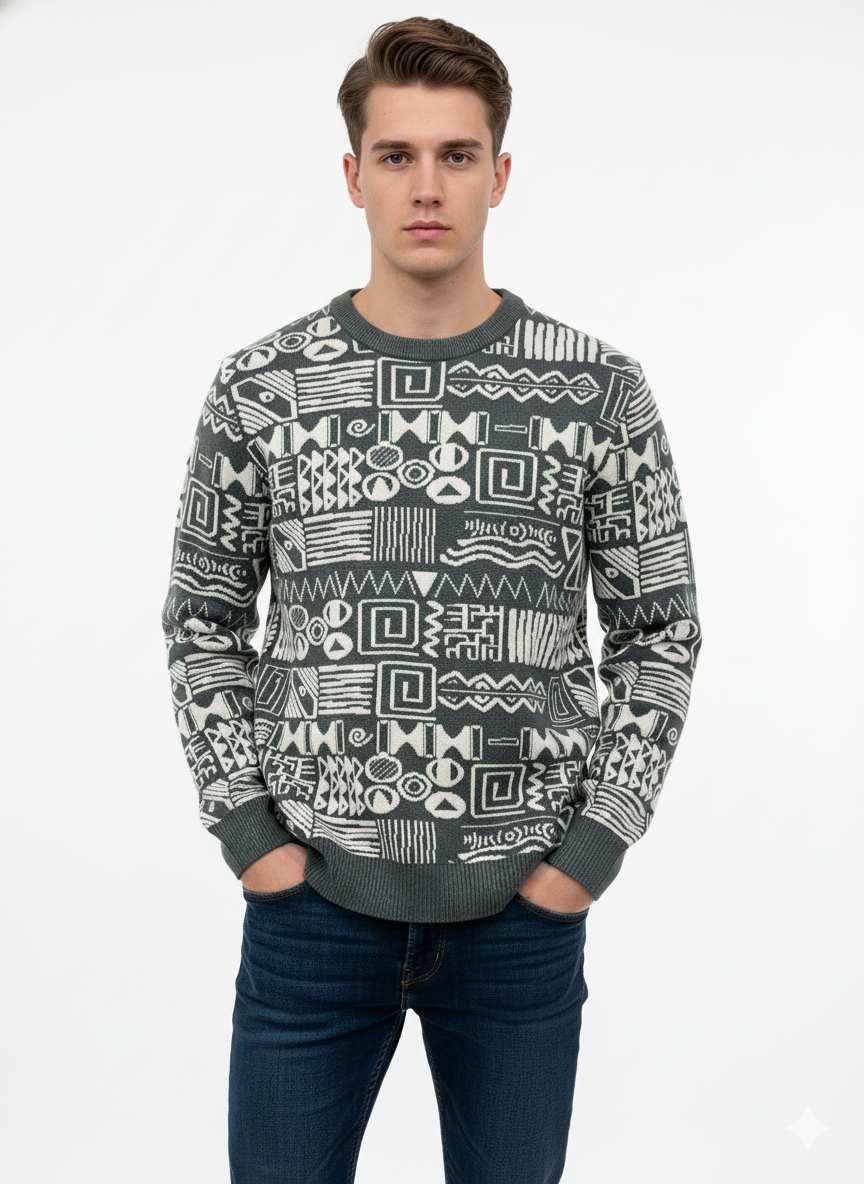 Abstract Statement Knit Sweater